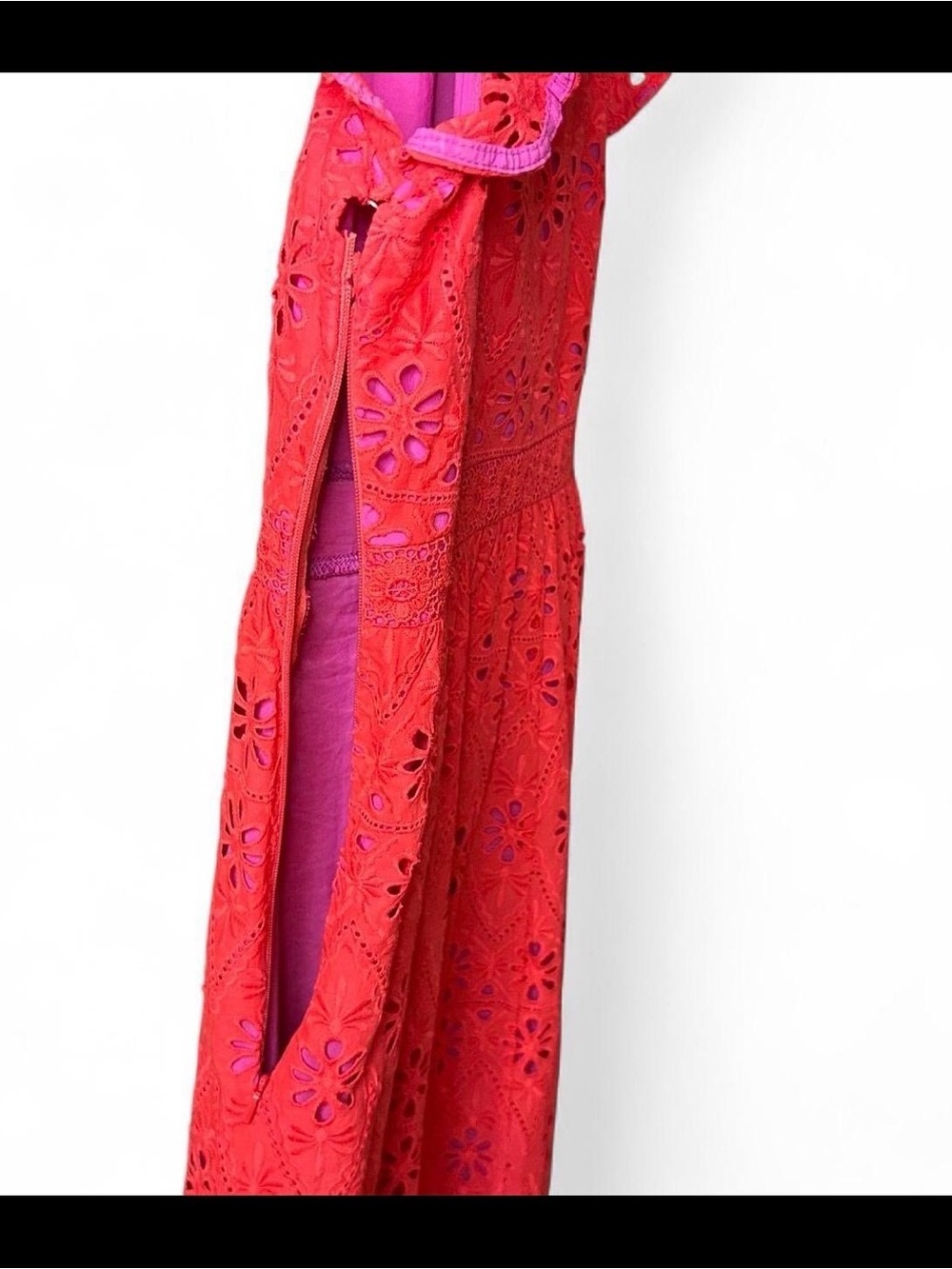 ❤️ Vineyard Vines Red Eyelet Maxi Dress ❤️ size 10 - Picture 6 of 9